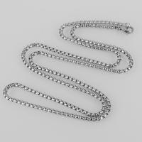 Stainless Steel Chain Ogrlica, Nehrđajući čelik, razlièite duljine za izbor & različite veličine za izbor & Kutija lanac, izvorna boja, Prodano By Strand