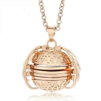 Zinc Alloy Perfume Locket Necklace plated multilayer & Unisex & round link chain nickel lead & cadmium free 22mm Sold Per Approx 31.50 Inch Strand