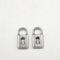 Zink Alloy Lock Hängen, Lås, antik silver pläterad, nickel, bly och kadmium gratis, 14x7x2.60mm, Hål:Ca 3mm, 100PC/Bag, Säljs av Bag