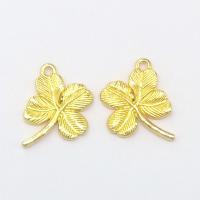 Zink-Legierung Clover Anhänger, Zinklegierung, vierblättriges Kleeblatt, goldfarben plattiert, frei von Nickel, Blei & Kadmium, 20x15x3mm, Bohrung:ca. 2mm, 100PCs/Tasche, verkauft von Tasche