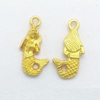 Colgantes de Aleación de Zinc, Sirena, chapado en color dorado, libre de níquel, plomo & cadmio, 22x10x3mm, agujero:aproximado 2mm, 100PCs/Bolsa, Vendido por Bolsa