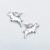 Zink Alloy Animal Hängen, Pig, antik silver pläterad, nickel, bly och kadmium gratis, 19x14x3mm, Hål:Ca 2mm, 100PC/Bag, Säljs av Bag