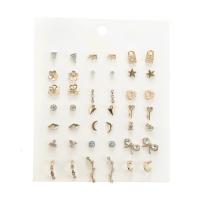 liga de zinco Brinco Set, with Concha de resina, banhado, para mulher & com strass, dourado, níquel, chumbo e cádmio livre, 7mm,8mm,10mm,15mm,20mm, 21/Defina, vendido por Defina