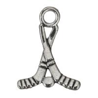 Zinklegering Hangers, Zinc Alloy, zilver, nikkel, lood en cadmium vrij, 17x22x2mm, Gat:Ca 3mm, Ca 100pC's/Lot, Verkocht door Lot