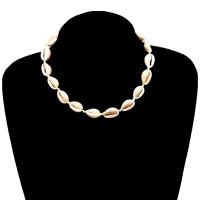 Shell Kettingen, Schelp, met Katoenen koord & Zinc Alloy, plated, mode sieraden & voor vrouw, wit, Per verkocht Ca 15.3 inch Strand