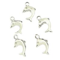 Zink Alloy Animal Hängen, Dolphin, antik silver pläterad, nickel, bly och kadmium gratis, 13x21x3mm, Hål:Ca 3mm, Ca 769PC/Bag, Säljs av Bag