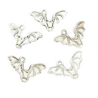 Pendentifs animaux en alliage de zinc, Chauve-souris, Plaqué de couleur d'argent, protéger l'environnement, sans nickel, plomb et cadmium, 23x15x3mm, Trou:Environ 2mm, Environ 666PC/sac, Vendu par sac