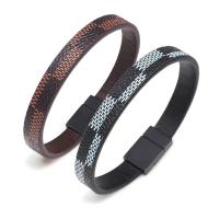 Pulseras de Cuero, Cuero de PU, con aleación de zinc, Esférico, chapado, diverso tamaño para la opción & diferentes estilos para la opción & para hombre, más colores para la opción, libre de níquel, plomo & cadmio, 210x10mm,210x5mm, Vendido por UD