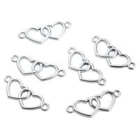 Forbindelse til zinklegering, Zinc Alloy, Heart, forgyldt, 1/1 løkke, flere farver til valg, nikkel, bly & cadmium fri, 24*10mm, 10/Bag, Solgt af Bag