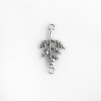 Pendentifs feuilles en alliage de zinc , Placage, boucle de 1/1 & double trou, protéger l'environnement, sans nickel, plomb et cadmium, 32*17mm, 3sacsvalises/lot, Vendu par lot