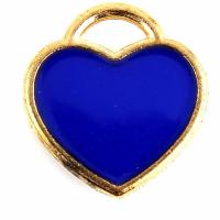 Zinc Alloy Heart Pendler, guldfarve belagt, emalje, flere farver til valg, nikkel, bly & cadmium fri, 11*12mm, 10/Bag, Solgt af Bag