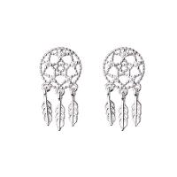 Ciúbach Zirconia Micrimhilseogra réiteach Sterling Silver Earring, 925 Sterling Silver, platanam plátáilte, micrea réiteach zirconia ciúbach & do bhean, 9mm,2.5x8mm,20mm, Díolta De réir Péire