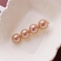 Bek Clips, Zinc Alloy, met Plastic Pearl, gold plated, verschillende stijlen voor de keuze & voor vrouw, meer kleuren voor de keuze, nikkel, lood en cadmium vrij, 50mm,32mm, Verkocht door PC