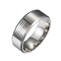 Rozsdamentes acél Finger Ring, Stainless Steel, galvanizált, divat ékszerek & egynemű & különböző méretű a választás, ezüst, 8mm, Által értékesített PC