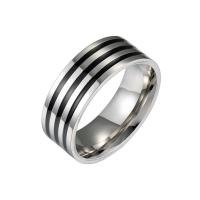 Rozsdamentes acél Finger Ring, Stainless Steel, galvanizált, divat ékszerek & különböző méretű a választás & az ember, ezüst, 8x2mm, Által értékesített PC