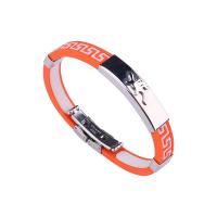 Bracciale gioielli in acciaio inossidabile, acciaio inox, with silicone, placcato, unisex, nessuno, Lunghezza 8 pollice, Venduto da PC