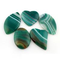 agate veines de dragon Pendentif, pepite, vert, 53x31x6-43x31x6mm, Trou:Environ 1.5mm, 5PC/sac, Vendu par sac