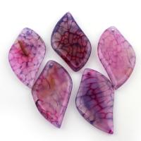 agate veines de dragon Pendentif, pepite, rose, 39x88x6-30x50x6mm, Trou:Environ 1.5mm, 5PC/sac, Vendu par sac