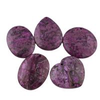 Ripple Gemstone Riipus, Nuggets, violetti, 48x48x6-36x49x6mm, Reikä:N. 1.5mm, 5PC/laukku, Myymät laukku