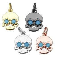 Brass Jewelry Pendants Skull plated enamel nickel lead & cadmium free Approx 3mm Sold By Lot