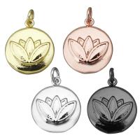 Brass Jewelry Pendants Flat Round plated nickel lead & cadmium free Approx 3mm Sold By Lot