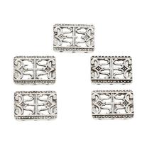 Zinklegierung Zwischenperlen, Rechteck, antik silberfarben plattiert, 3-Loch, frei von Nickel, Blei & Kadmium, 12x17x3mm, Bohrung:ca. 1mm, 50PCs/Tasche, verkauft von Tasche