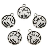 Sinc Alloy Pendants, dath airgid antique plátáilte, nicil, luaidhe & caidmiam saor in aisce, 20x24x2mm, Poll:Thart 2mm, 50ríomhairí pearsanta/Mála, Díolta De réir Mála