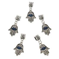 Zinklegierung Hamsa Anhänger, antik silberfarben plattiert, Emaille, frei von Nickel, Blei & Kadmium, 16x34x8mm, Bohrung:ca. 2/3mm, 50PCs/Tasche, verkauft von Tasche