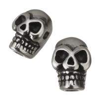 Rostfritt stål pärlor, ROSTFRITT STÅL, Skull, Vintage, ursprungliga färgen, 6x8x5mm, Hål:Ca 1.5mm, 10PC/Lot, Säljs av Lot