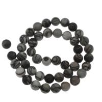 Black Silk Sten Bead, Rund, syntetisk, olika storlek för val, Hål:Ca 1mm, Såld Per Ca 15.5 inch Strand