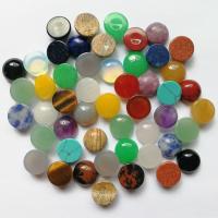 Gemstone Cabochons, Ædelsten, poleret, forskellige materialer til valg, 10mm, 10pc'er/Bag, Solgt af Bag