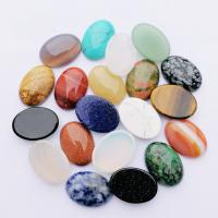 Gemstone Cabochons, Ædelsten, poleret, forskellige materialer til valg, 25x18mm, 10pc'er/Bag, Solgt af Bag