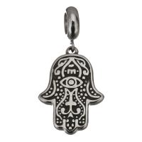 Colgantes de Acero Inoxidable, Hamsa, Vintage, color original, 33mm,17x23x2.5mm, agujero:aproximado 5mm, 10PCs/Grupo, Vendido por Grupo