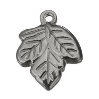 Rustfrit stål smykker Vedhæng, Stainless Steel, Leaf, Vintage, oprindelige farve, 12x15x3mm, Hole:Ca. 1.5mm, Ca. 50pc'er/Lot, Solgt af Lot