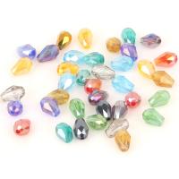 Abalorios de Cristal, Vidrio, chapado en colorido, facetas, más colores para la opción, 4x6mm, agujero:aproximado 1mm, aproximado 70PCs/Bolsa, Vendido por Bolsa