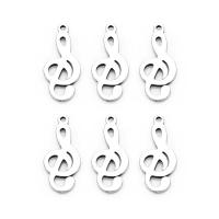 Rustfrit stål smykker Vedhæng, Stainless Steel, Music Note, 7X15.7mm, 20PC/Bag, Solgt af Bag