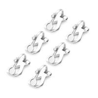 Z nerezové oceli Clip On Náušnice Hledání, Nerez, Původní barva, 12X6mm, Otvor:Cca 5mm, 20PC/Bag, Prodáno By Bag