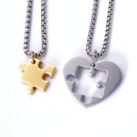 Titanium Steel Couple Necklace fashion jewelry & for couple 24*29mmuff0c17*17mm Sold By Strand