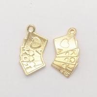 Pendentifs en alliage de zinc, Poker, plaqué de couleur d'or KC, protéger l'environnement, sans nickel, plomb et cadmium, 24x13x1.50mm, Trou:Environ 1mm, 100PC/sac, Vendu par sac