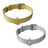 Roestvrij staal armbanden, met Messing, plated, mesh-keten & micro pave zirconia & voor vrouw, meer kleuren voor de keuze, 13.5x14mm,10mm, Lengte Ca 8.5 inch, 5strengen/Lot, Verkocht door Lot