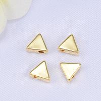 Perles bijoux en laiton, triangle, Plaqué d'or, DIY, protéger l'environnement, sans nickel, plomb et cadmium, 7mm, Trou:Environ 2mm, 100PC/lot, Vendu par lot