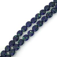 Lapis Lazuli Pärlor, Flat Round, nickel, bly och kadmium gratis, 10mm, Hål:Ca 1.5mm, Ca 42PC/Strand, Såld Per Ca 16 inch Strand