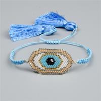 Evil Eye Smycken Armband, Seedbead, med Nylon Polypropylen, justerbar & för kvinna, fler färger för val, Längd Ca 6.3-9.4 inch, 2Strands/Lot, Säljs av Lot