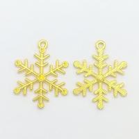 Colgantes de Aleación de Zinc, Copo de Nieve, chapado en color dorado, libre de níquel, plomo & cadmio, 28x25x1.20mm, agujero:aproximado 1mm, 100PCs/Bolsa, Vendido por Bolsa