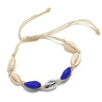 Shell Woven Ball bracciale, conchiglia, with corda in nylon, fatto a mano, regolabile & per la donna, nessuno, 340mm, Lunghezza Appross. 13.4 pollice, 2Strandstrefolo/lotto, Venduto da lotto