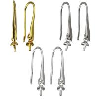 Blås Hook Earwire, Mässing, plated, med ögla, fler färger för val, nickel, bly och kadmium gratis, 3.5x25x8.5mm,1mm, Hål:Ca 1.5mm, 20Pairs/Lot, Säljs av Lot