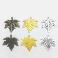 Pendants Sinc Alloy Leaf, plátáilte, dathanna níos mó le haghaidh rogha, nicil, luaidhe & caidmiam saor in aisce, 28x27x1.80mm, Poll:Thart 1mm, 100ríomhairí pearsanta/Mála, Díolta De réir Mála