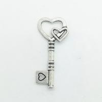 Zink Alloy Key Hängen, Nyckel, antik silver pläterad, nickel, bly och kadmium gratis, 43x19x3mm, Hål:Ca 6mm, 100PC/Bag, Säljs av Bag