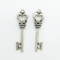 Zinc Alloy Key Pendants antique silver color plated nickel lead & cadmium free Approx 1mm Sold By Bag