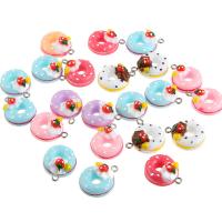 Pendentifs en plastique, avec résine, Pain, couleurs mélangées, 22*17mm, 10PC/sac, Vendu par sac